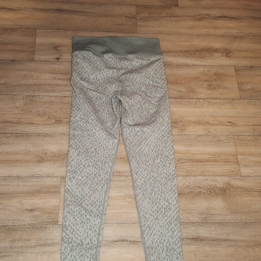 Greenish Grey Woven Leggings